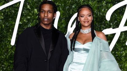 A$AP Rocky y Rihanna, aún embarazada, el 11 de febrero de este año.