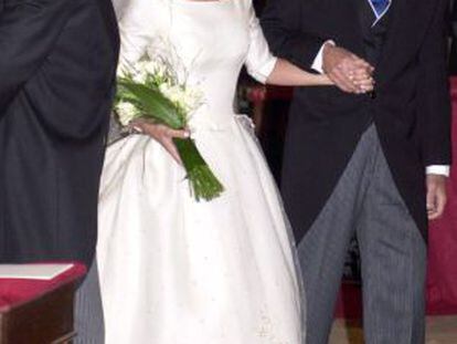 Alejandro Agag, Ana Aznar y José María Aznar, en la boda, el 5 de septiembre de 2002.