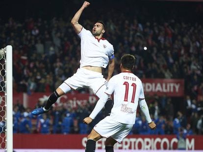 Iborra celebra su gol al Athletic. 