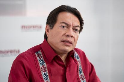 Mario Delgado, presidente nacional de Morena, el pasado jueves durante una entrevista con EL PAÍS.