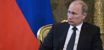 El presidente ruso, Vladímir Putin, el viernes durante una reunión en el Kremlin