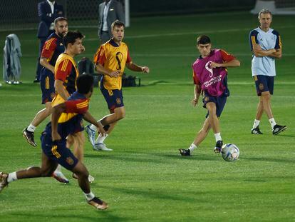 Entrenamiento de la selección española en la Universidad de Doha (Qatar).