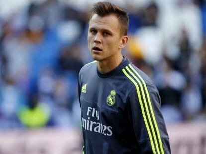 Cheryshev antes del partido contra el Getafe.