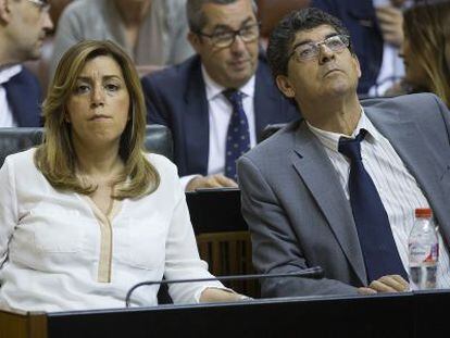 Susana D&iacute;az y Diego Valderas en una sesi&oacute;n del Parlamento andaluz.