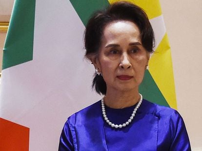 La líder del Gobierno civil depuesto en Myanmar, Aung San Suu Kyi, en una imagen de archivo.