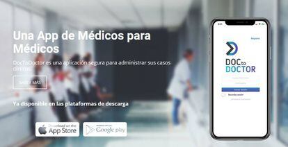 Presentación de la aplicación DocToDoctor en la web.