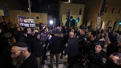 Protesta de ultranacionalistas judíos en la Ciudad Vieja de Jerusalén, el 7 de diciembre.