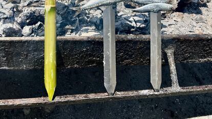 Surtido de espetos de diferentes tamaños, de El Saladero, en Málaga.