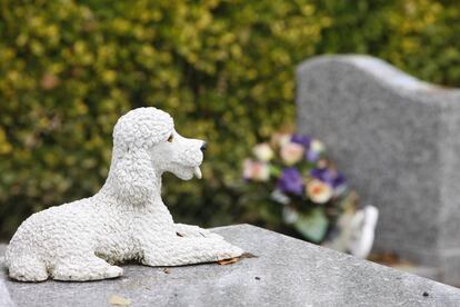 Una de las lápidas del cementerio dedicado a las mascotas de París.