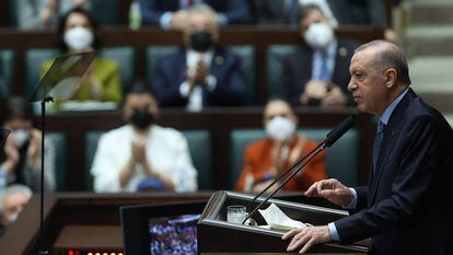 Erdogan, en el Parlamento de Ankara el 12 de enero.