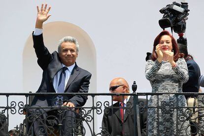 El presidente de Ecuador, Len&iacute;n Moreno, y la canciller, Mar&iacute;a Fernanda Espinosa, el lunes en Quito.