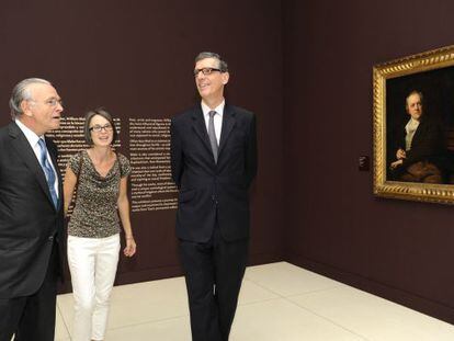 Isidro Fain&eacute;, presidente de La Caixa, a la izquierda, con el presidente-director del Louvre, Henri Loyrette. 