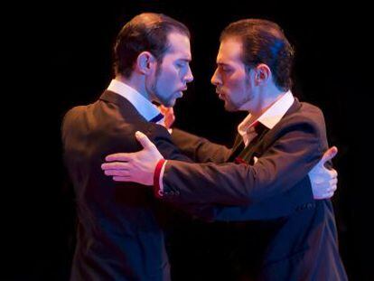 Los hermanos Nicol&aacute;s y Germ&aacute;n Filipeli, durante una interpretaci&oacute;n en el Mundial de Tango en Buenos Aires.