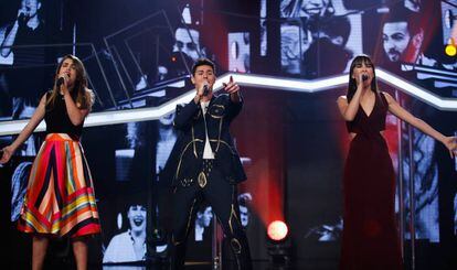 Amaia, Alfred y Aitana durante la Gala Eurovisión de Operación Triunfo.
