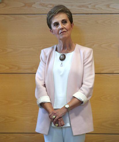 La directora del CNI, Paz Esteban, en la sede del Centro Nacional de Inteligencia, en junio de 2019. 