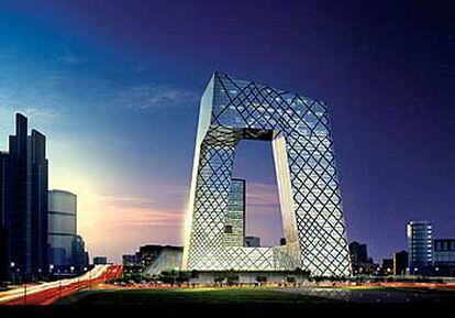 Proyecto de la sede central de la televisión china (CCTV) en Pekín, de Rem Koolhaas.
Propuesta de Koolhaas para una nueva bandera europea y su visión de la Europa de las marcas.