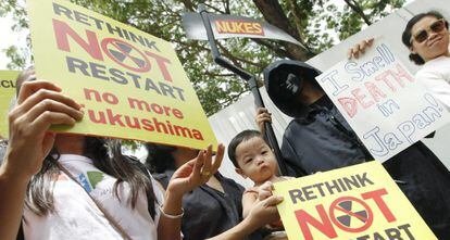 Manifestaci&oacute;n contra la reactivaci&oacute;n de la producci&oacute;n nuclear en Jap&oacute;n.