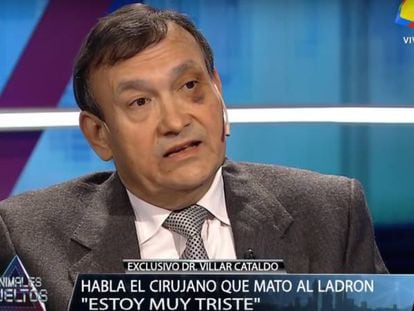 El m&eacute;dico Lino Villar Cataldo, anoche en un programa televisivo. 