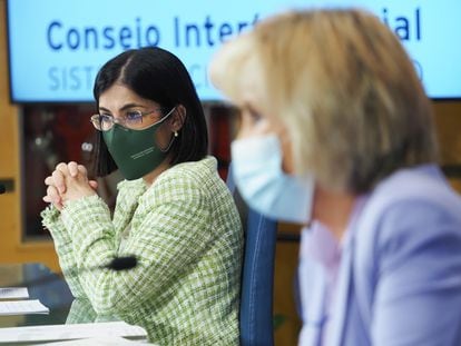 Carolina Darias y la consejera de Sanidad de Castilla y León, Verónica Casado, en rueda de prensa tras la reunión del Consejo Interterritorial del Sistema Nacional de Salud.
POLITICA 
Photogenic/Claudia Alba - Europa Press