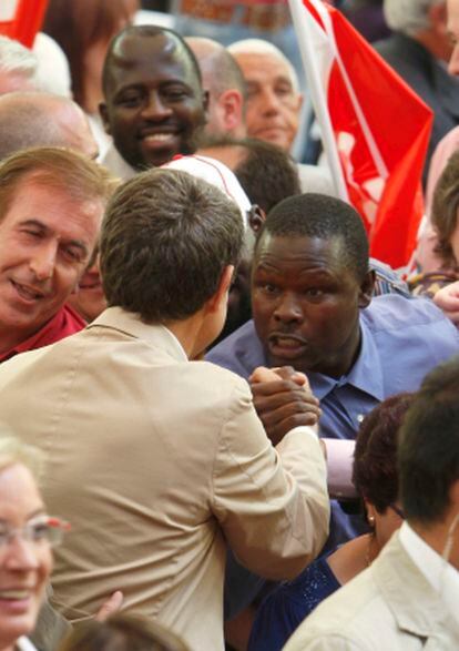 José Luis Rodríguez Zapatero, en el mitin central de los socialistas aragoneses en Zaragoza.