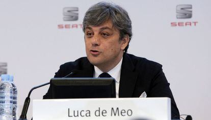 El presidente de Seat, Luca de Meo, durante la rueda de prensa en Martorell (Barcelona), el 16 de marzo de 2016.