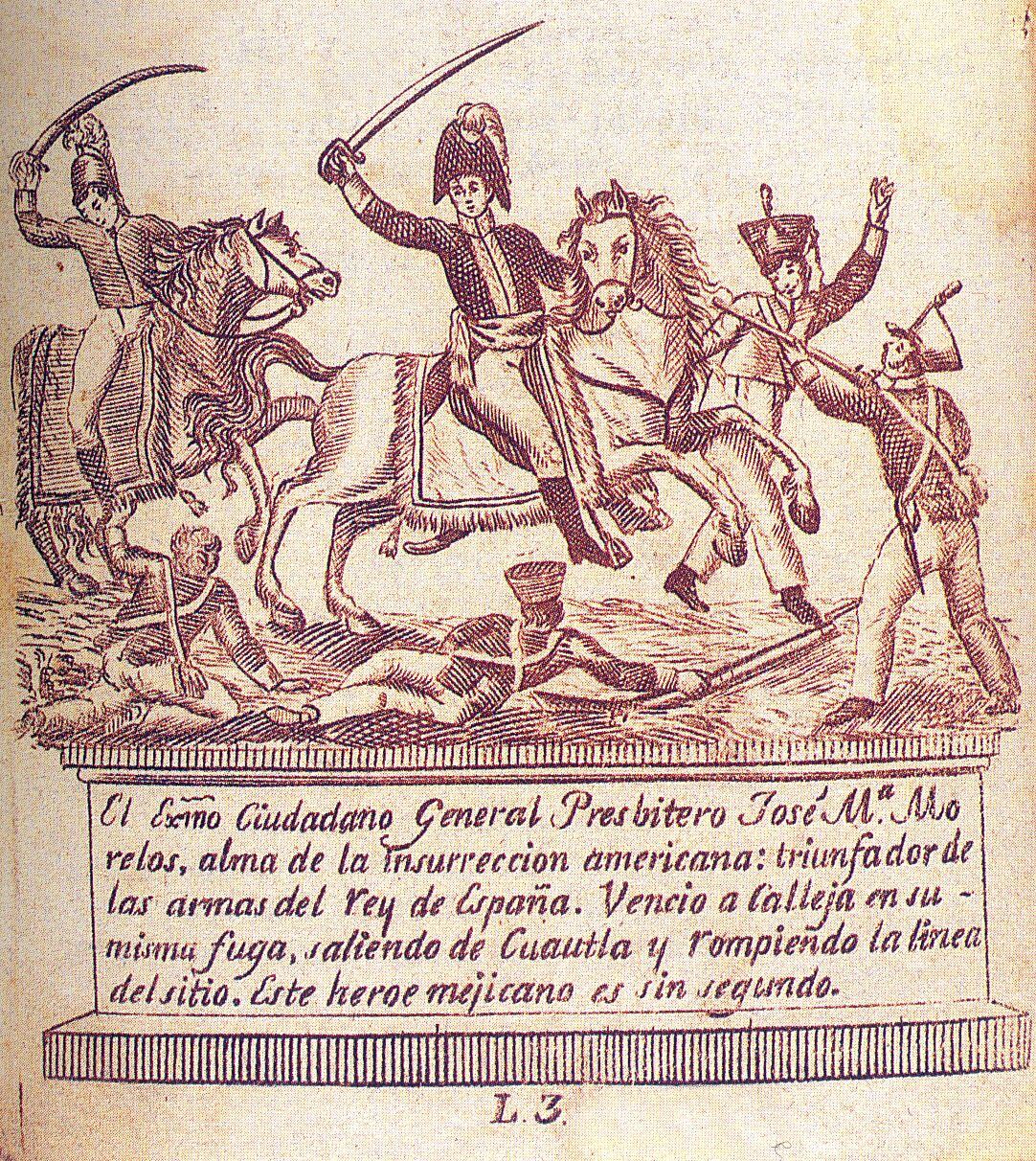 José María Morelos rompe el sitio de Cuautla a caballo.