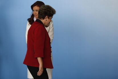Cristina Fernández y Dilma Rousseff en la cumbre de los BRICS