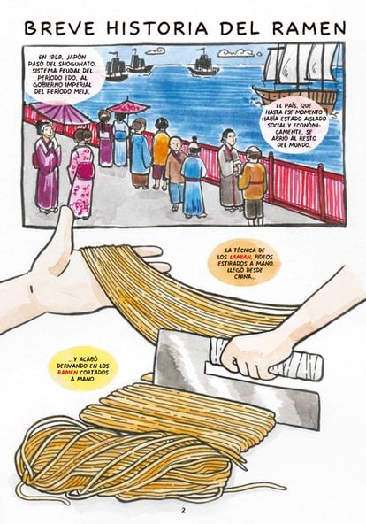 Interior of the comic Ramen!  in an image provided by Libros Cúpula.