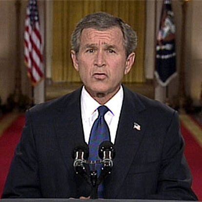 Bush, durante su discurso esta madrugada.