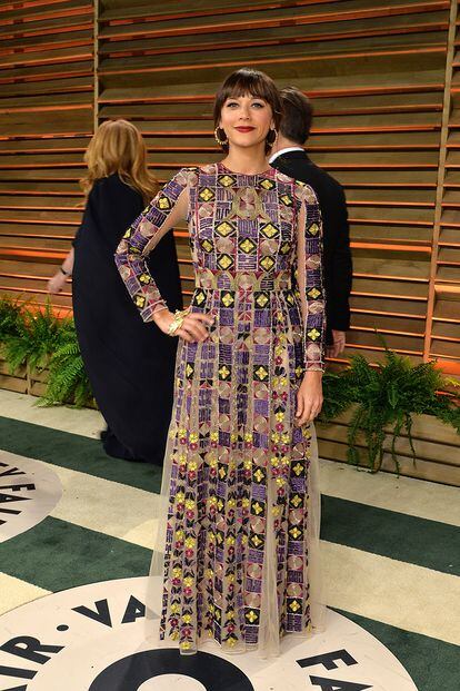 Rashida Jones, en la fiesta Vanity Fair con un vestido de Valentino para la primavera 2014.