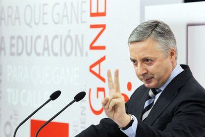 Blanco, durante la presentación de la campaña del PSOE.