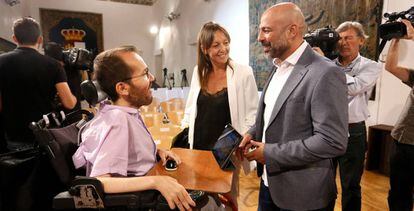 Pablo Echenique y José García Molina, este jueves.