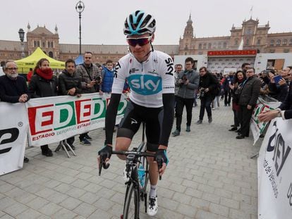 Froome, el pasado 17 de febrero, en la salida en Sevilla de la Vuelta a Andaluc&iacute;a.