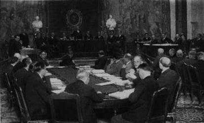 Foto de archivo del Congreso Internacional de Museografía: la Conferencia de Museos de 1934.
