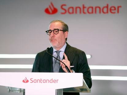 Hector Grisi, consejero delegado del Banco Santander, durante la presentación de resultados del grupo correspondientes al primer trimestre del año 2023.