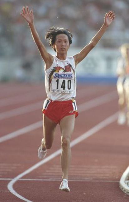 La atleta china, en los Mundiales de 1993.