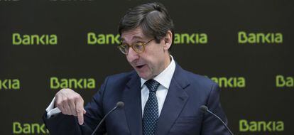 El presidente de Bankia, Jos&eacute; Ignacio Goirigolzarri, durante la presentaci&oacute;n de los resultados de la entidad. EFE/Archivo