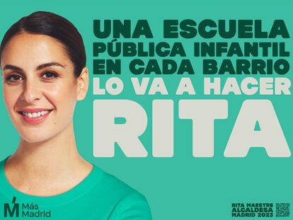 Uno de los carteles de la campaña de Rita Maestre.