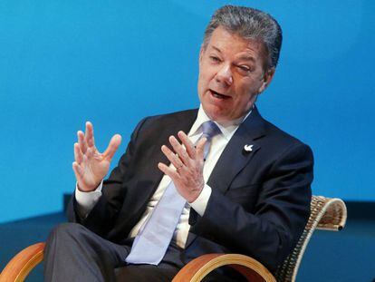 El presidente de Colombia, Juan Manuel Santos, participa en la III Cumbre Empresarial de la Alianza del Pac&iacute;fico y sus Estados Observadores.