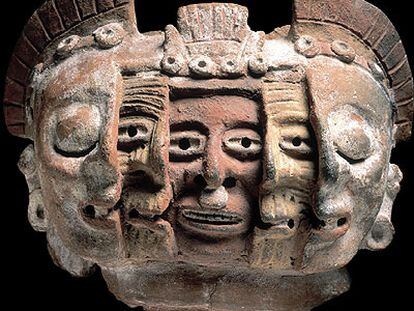 Fragmento de brasero antropomorfo azteca (&#39;circa&#39; 1300).