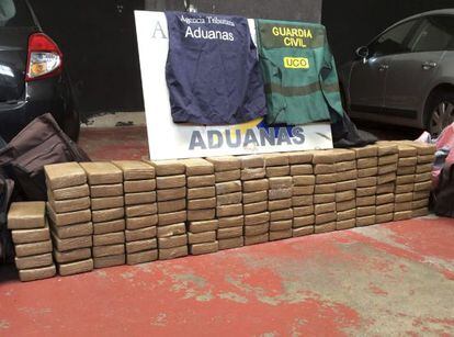 Un alijo de 125 kilos de coca&iacute;na incautados en el puerto de Vigo el pasado 18 de agosto.
