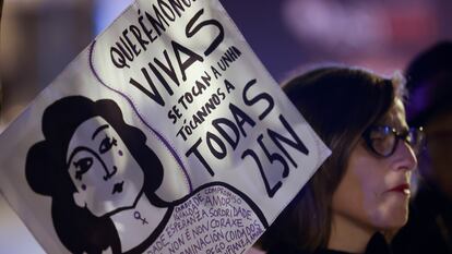 Manifestación por el Día internacional para la eliminación de la violencia contra la mujer, en Ferrol el 25 de noviembre.