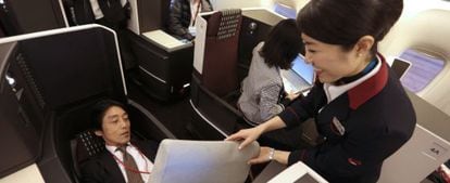 La sección Business Class de la empresa Japan Airlines.