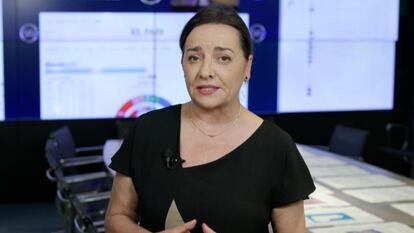 Pepa Bueno, directora de EL PAÍS, durante su intervención en el programa "Ruta 23J".