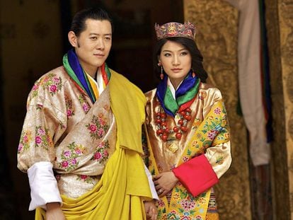 Los reyes de Bután, Jihme Khesar y Jetsun Pema.