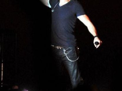 El cantante Enrique Iglesias durante su concierto en Panamá del 28 de agosto de 2014.