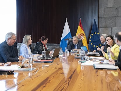 Reunión del Consejo de Gobierno de Canarias, presidido por Ángel Víctor Torres, el 16 de febrero.