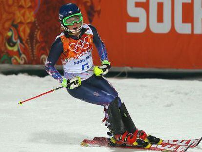 La estadounidense Mikaela Shiffrin, oro en el Slalom.