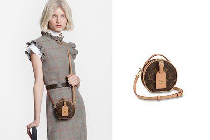 La versatilidad rige el bolso Mini Boîte Chapeau de Louis Vuitton. Puede llevarse como riñonera, de la mano o colgado al hombro.