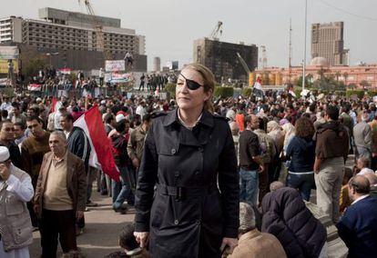 La periodista Marie Colvin, en la plaza Tahrir, en el Cairo, en una foto de archivo. 